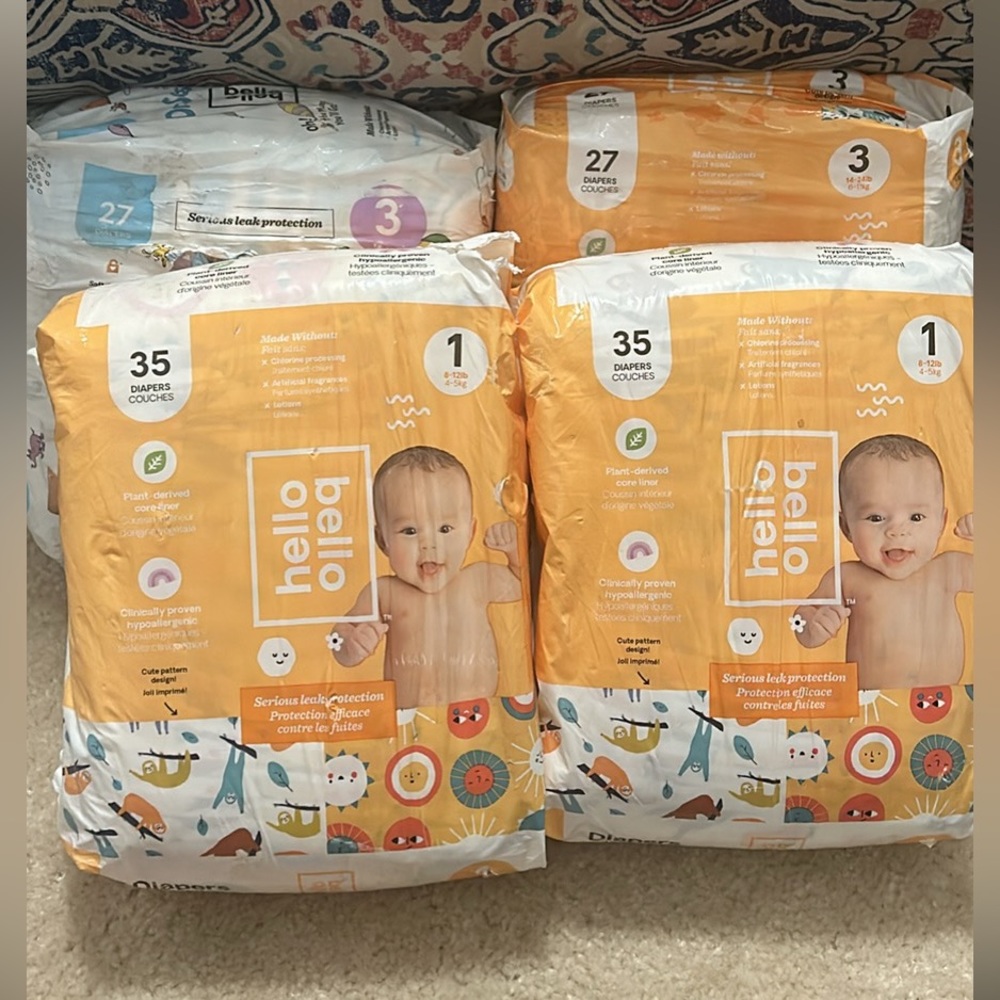 New Hello Bello Diapers Size 1 and 3